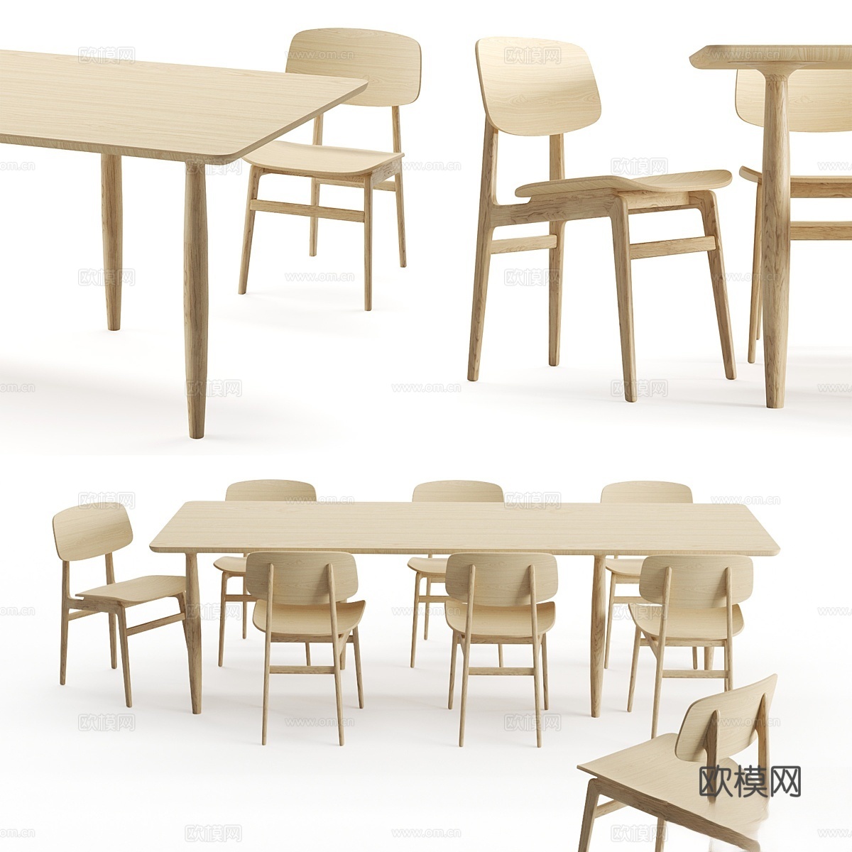 Norr11 餐椅与餐桌3d模型
