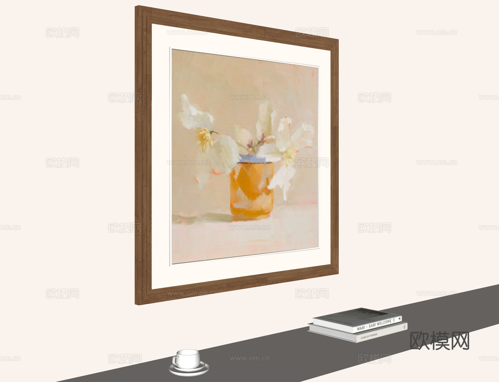现代挂画 画框su模型