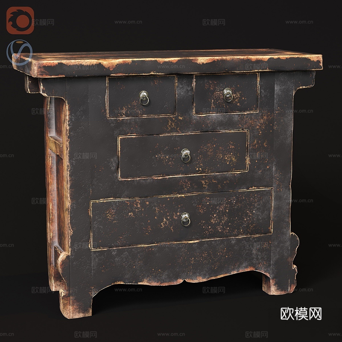 乡村风格抽屉柜3d模型