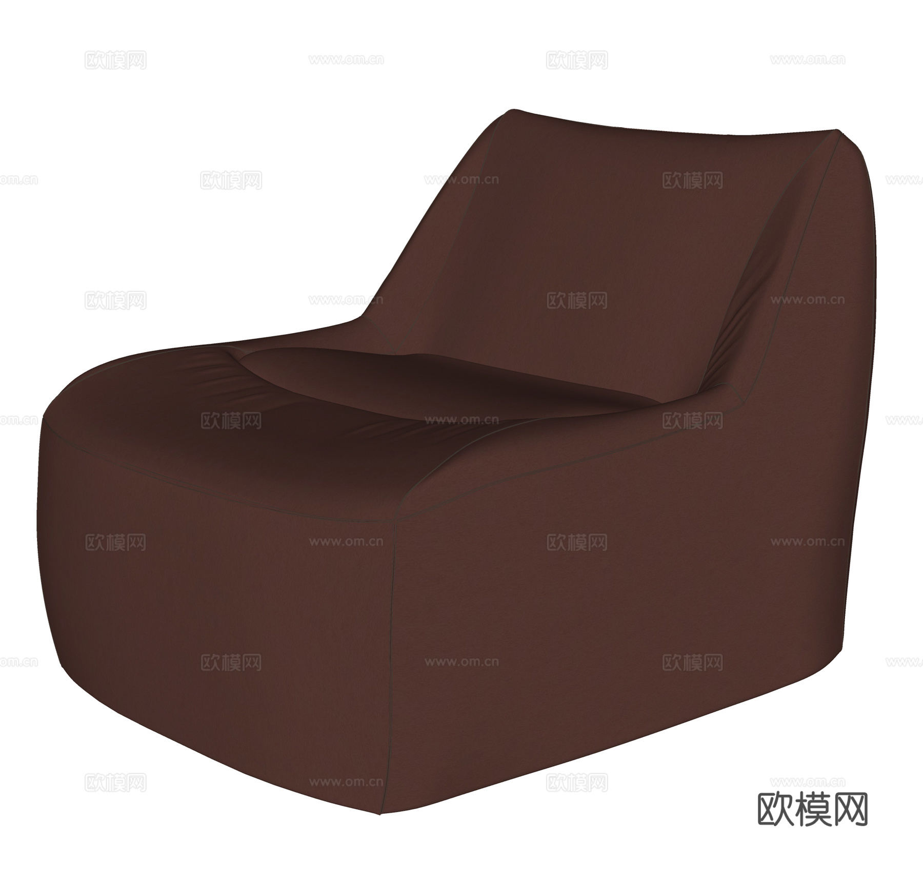现代极简单人沙发  懒人沙发  皮革沙发su模型