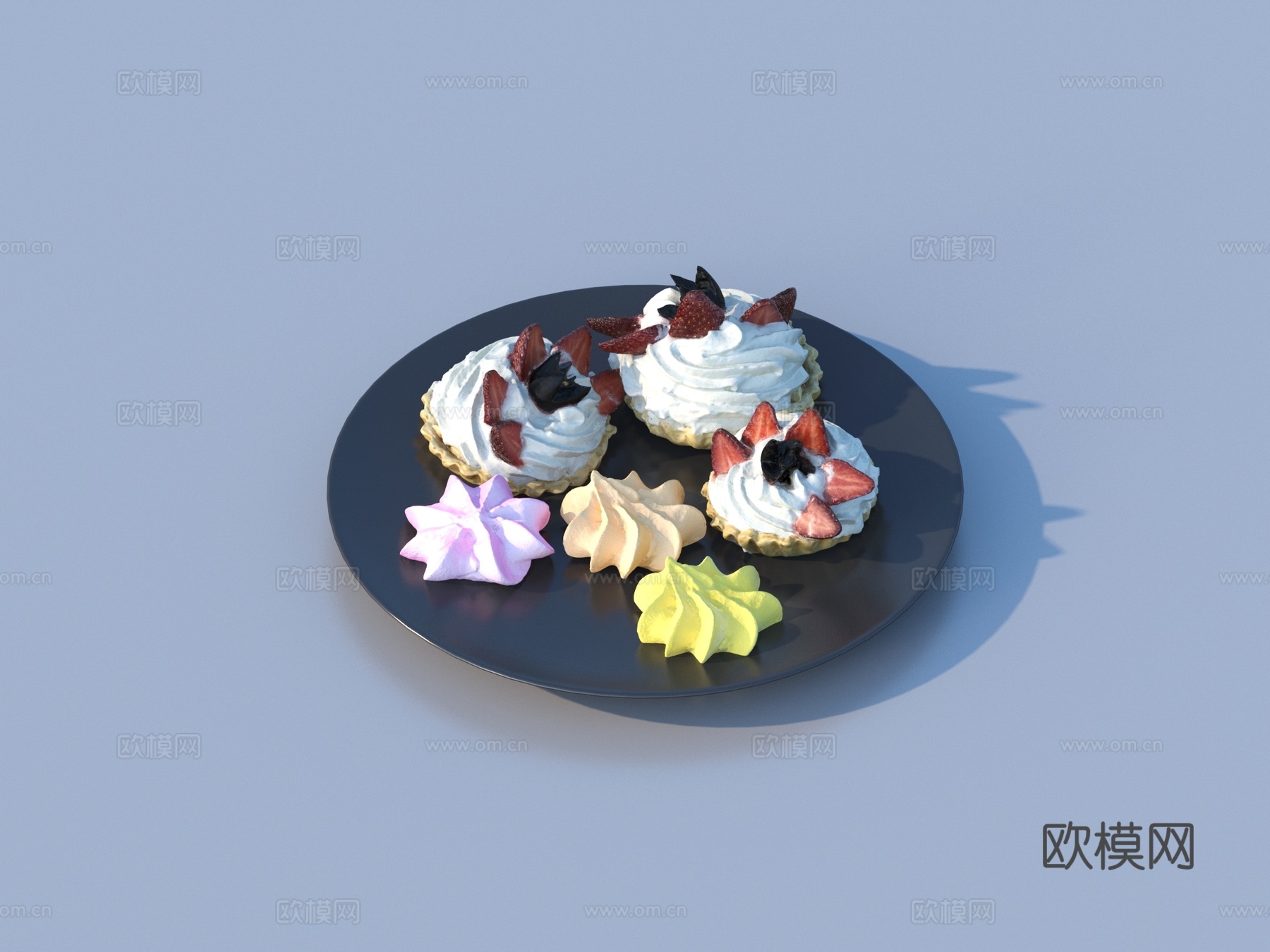 面包 甜点 饼干 大饼 烘焙蛋糕3d模型