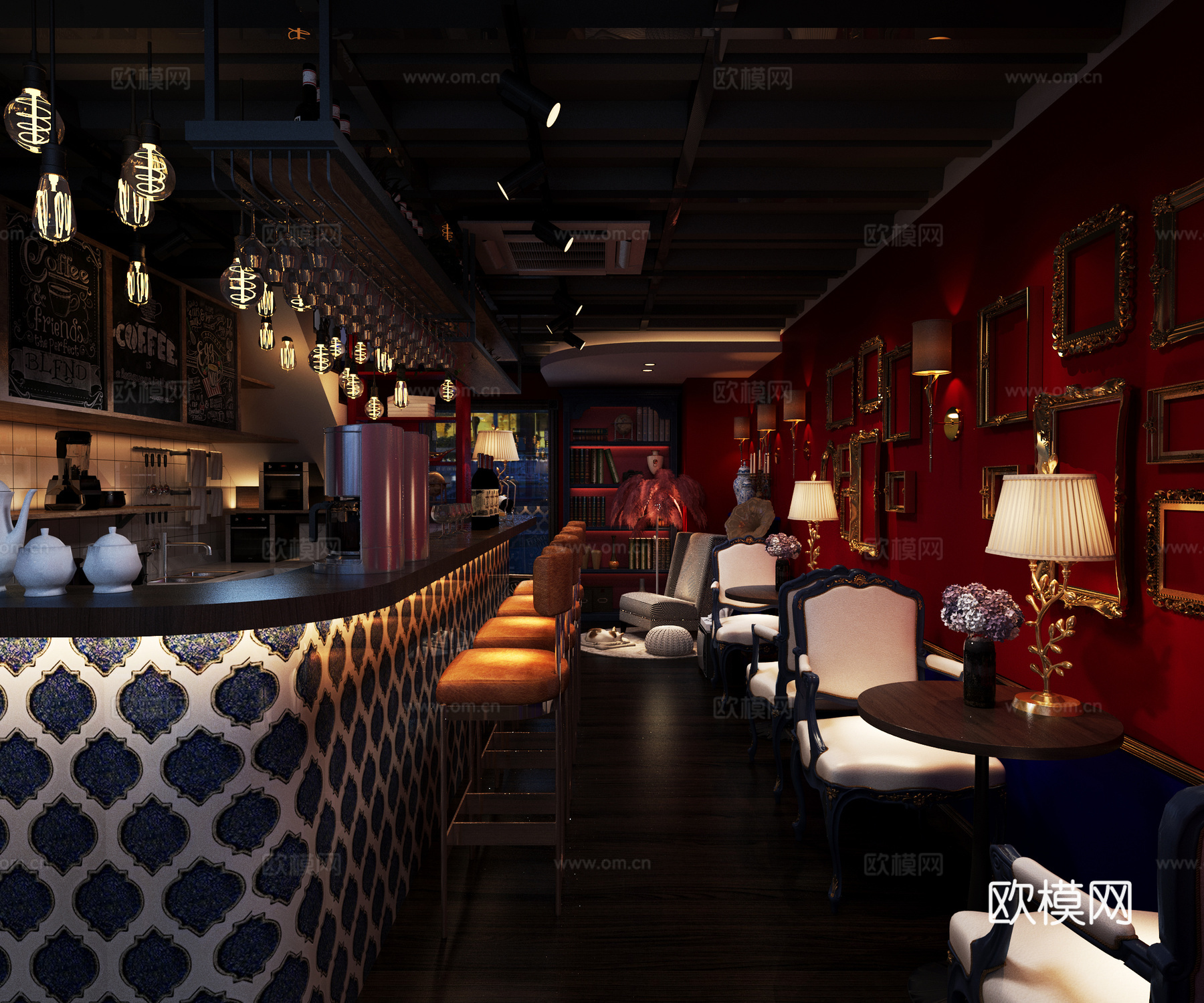 欧式古典英伦风小酒吧3d模型下载（渲染图4）
