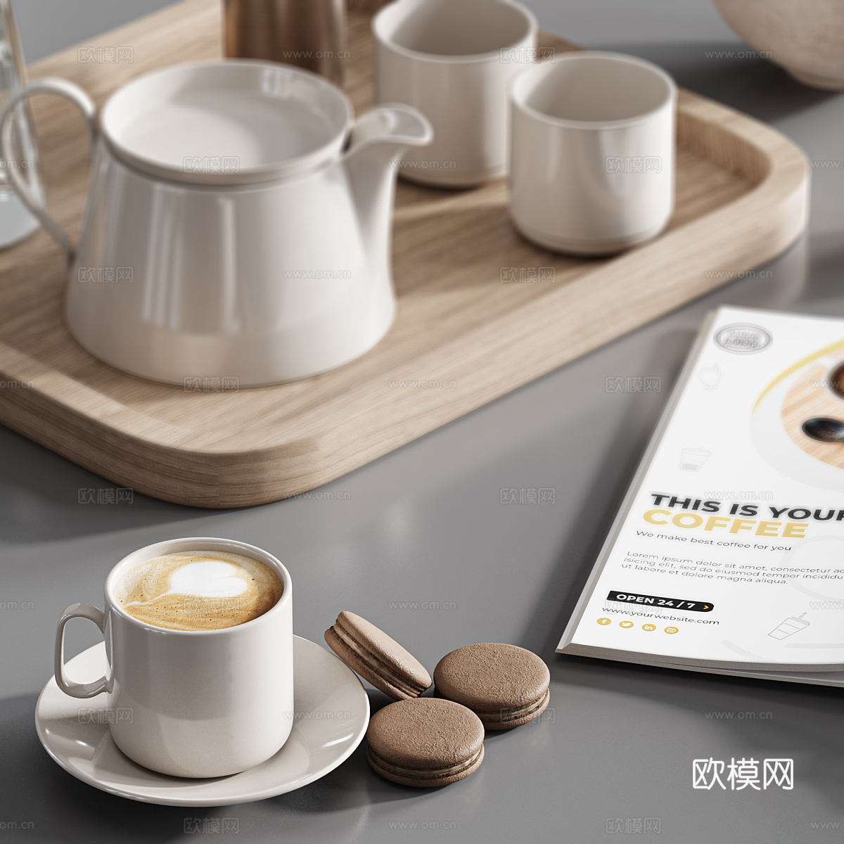 新中式茶具 饰品摆件3d模型