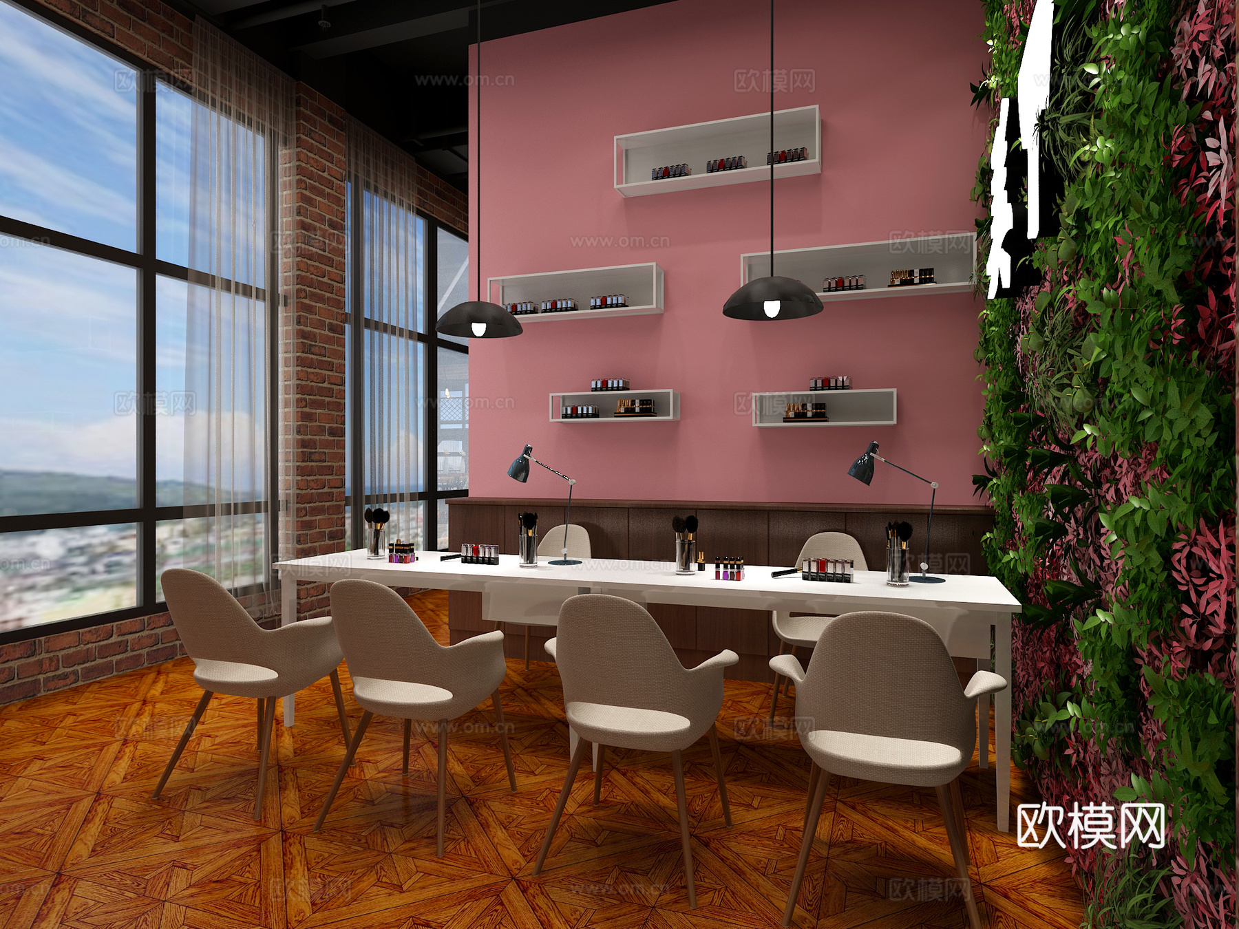 工业风酒吧美甲店3d模型