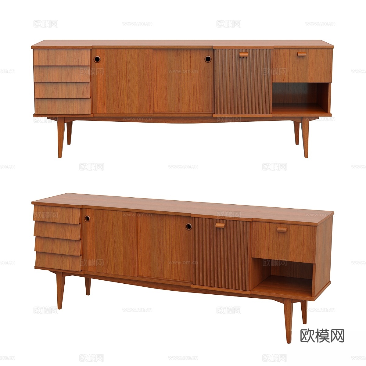 意大利复古抽屉柜3d模型