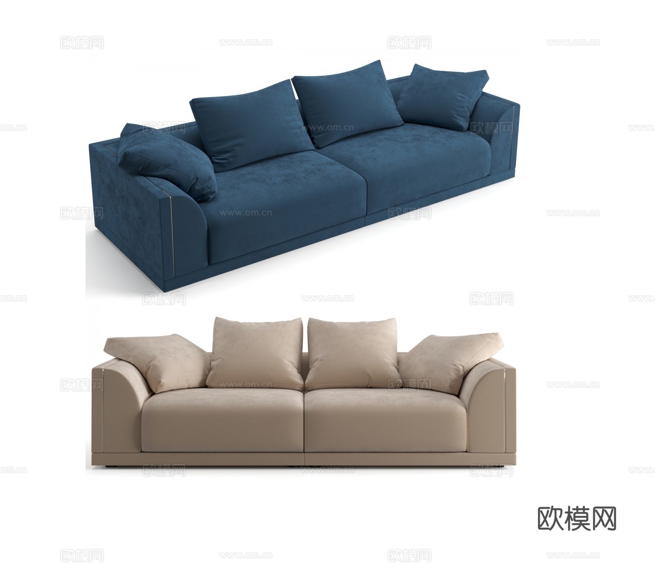 FENDI 意式双人沙发3d模型下载