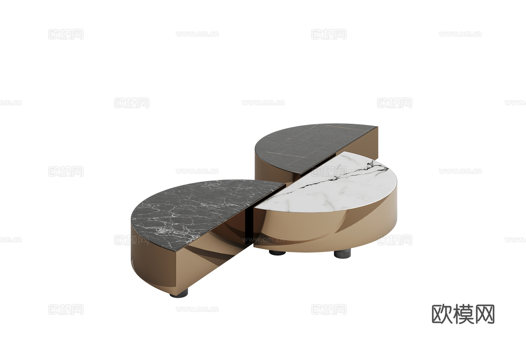 FENDI 意式组合茶几3d模型下载（渲染图5）