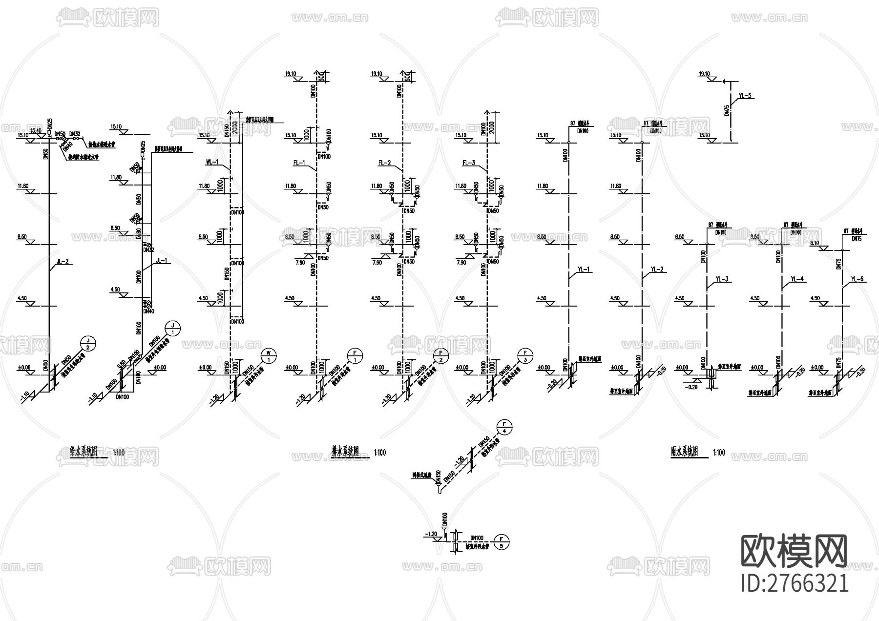 办公楼全套cad施工图下载（渲染图9）