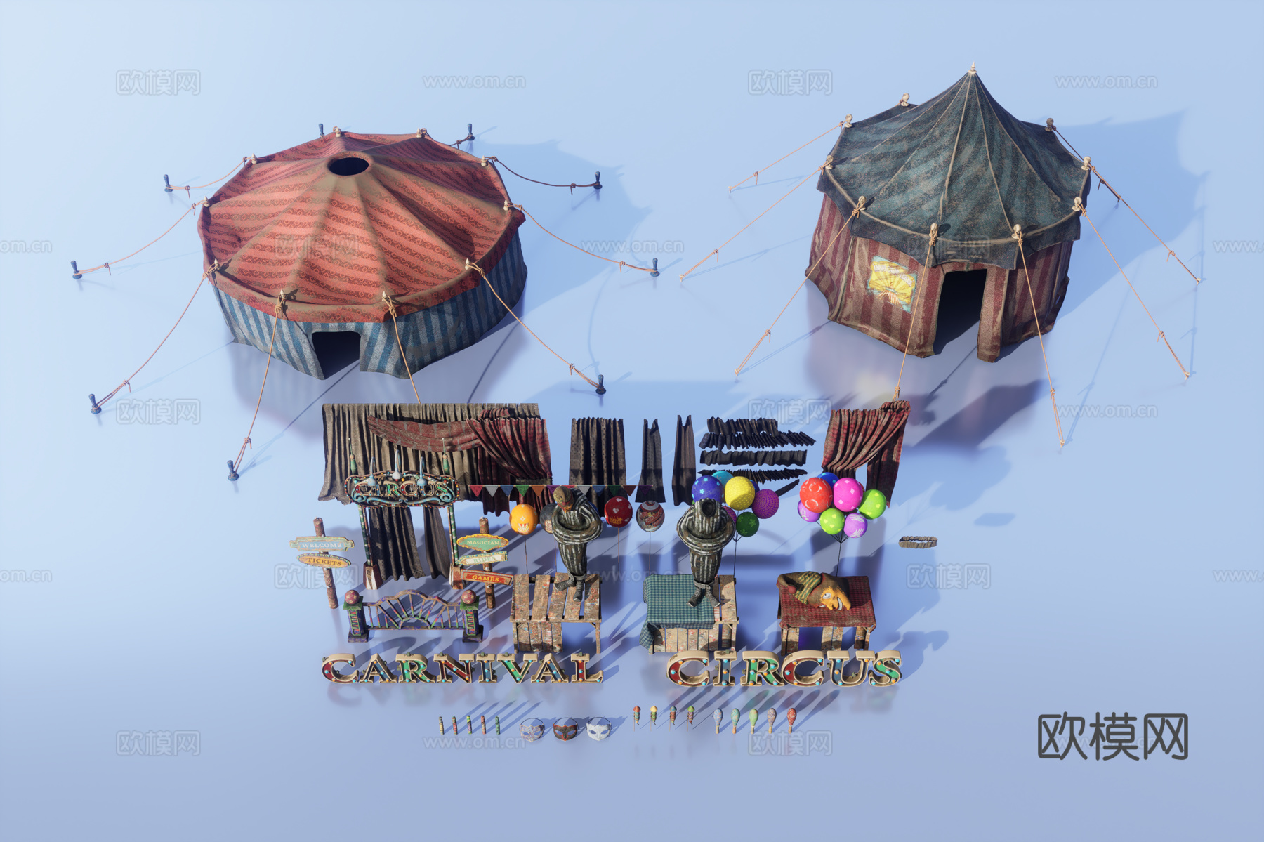 废弃的马戏团道具3d模型下载（渲染图1）