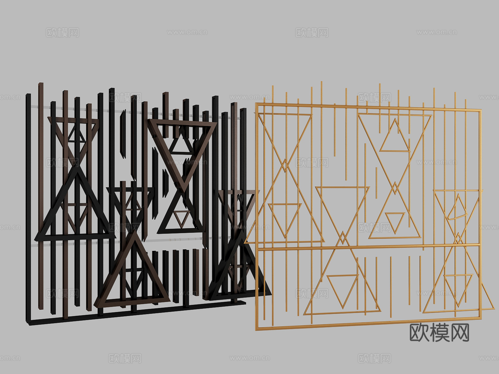 工业风金属隔断3d模型