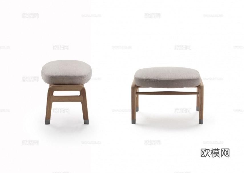 flexform 原木风扶手椅3d模型下载（渲染图2）