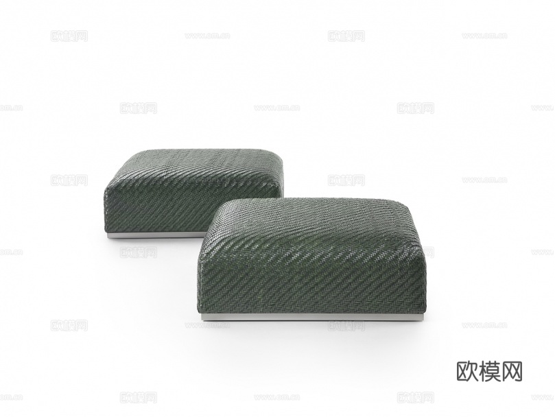 flexform 意式沙发凳 脚踏3d模型下载（渲染图1）
