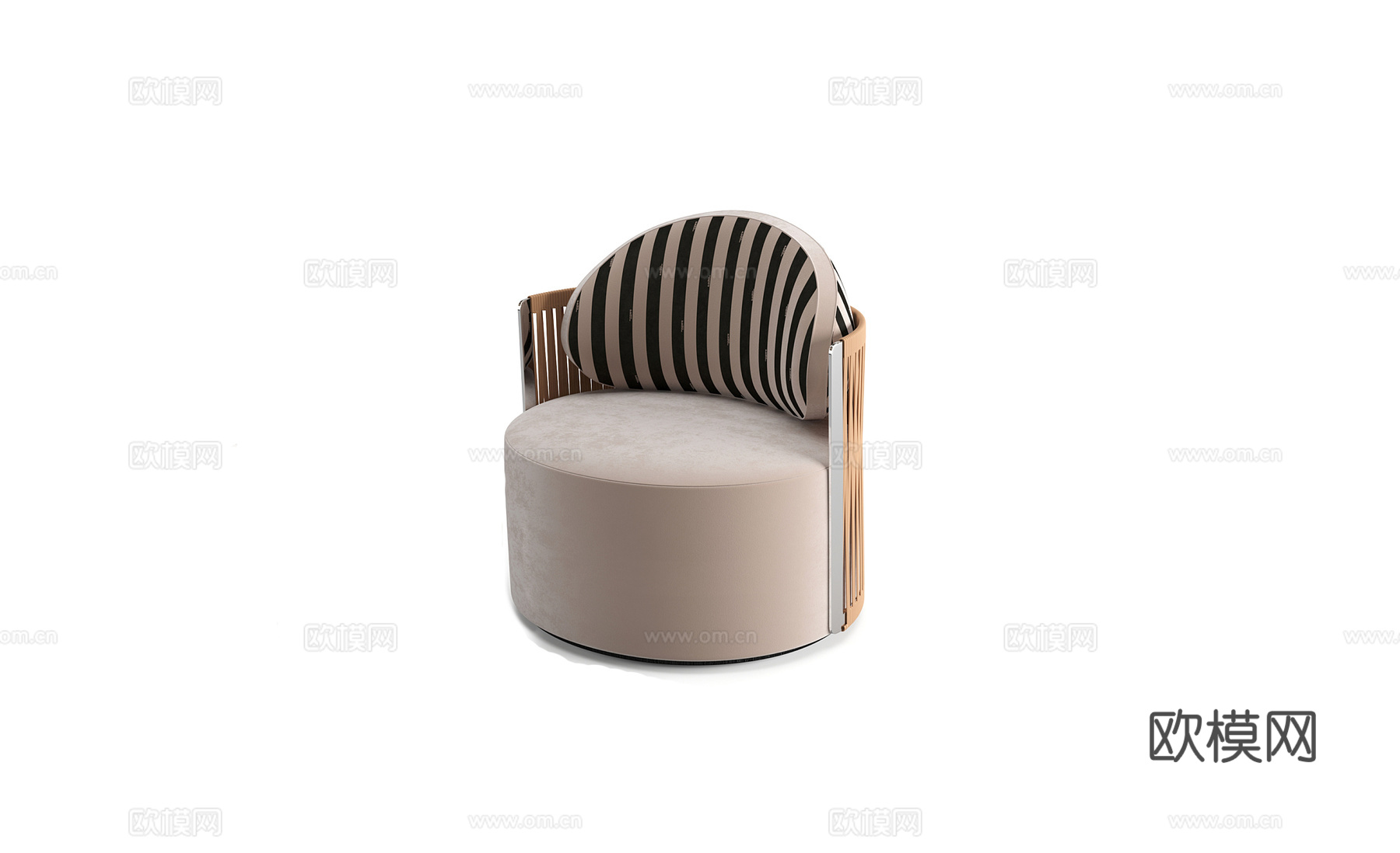 FENDI 意式沙发凳3d模型下载（渲染图2）