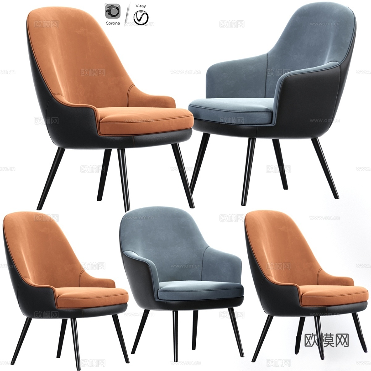 375 Walter Knoll 餐椅套装023d模型