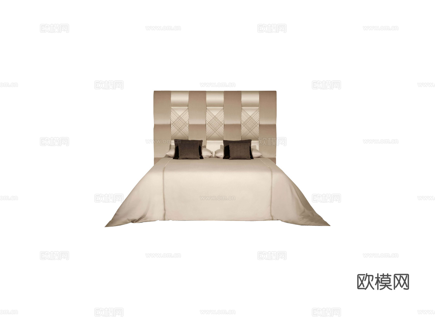 FENDI 简欧双人床3d模型下载