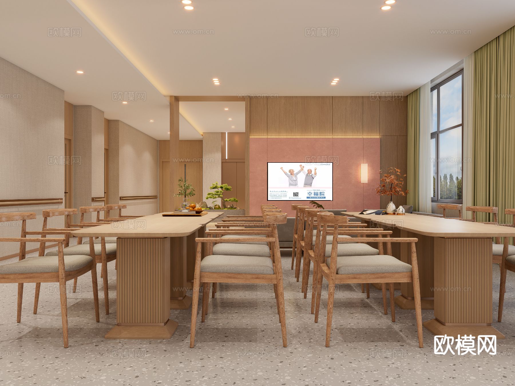 老年幸福院 养老院3d模型下载（渲染图2）