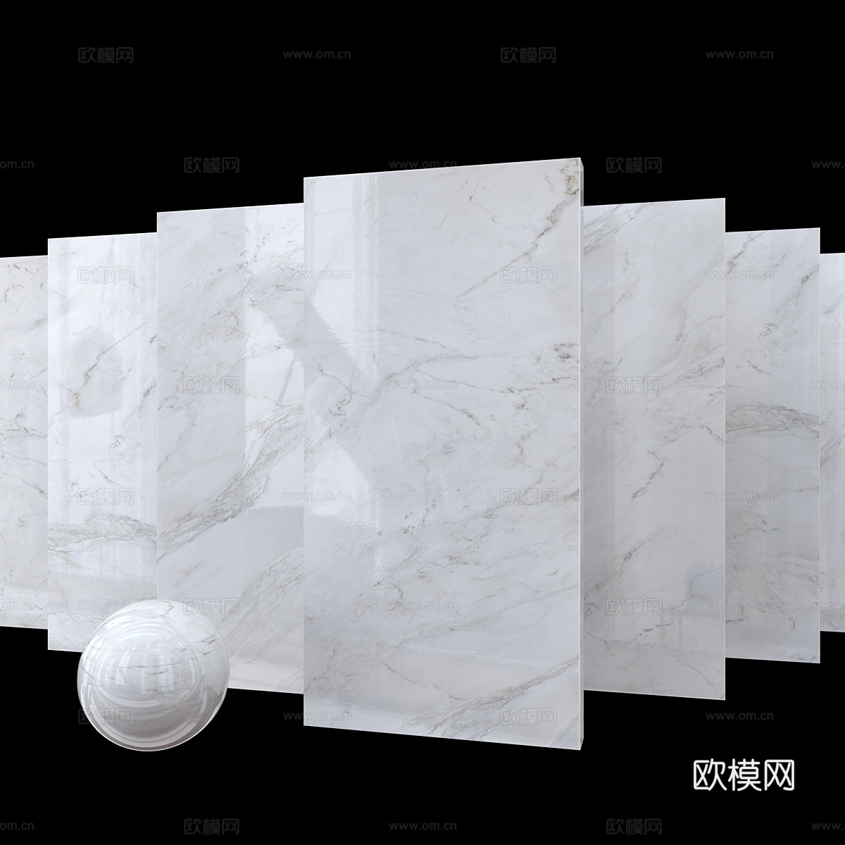 大理石套装安德森白3d模型