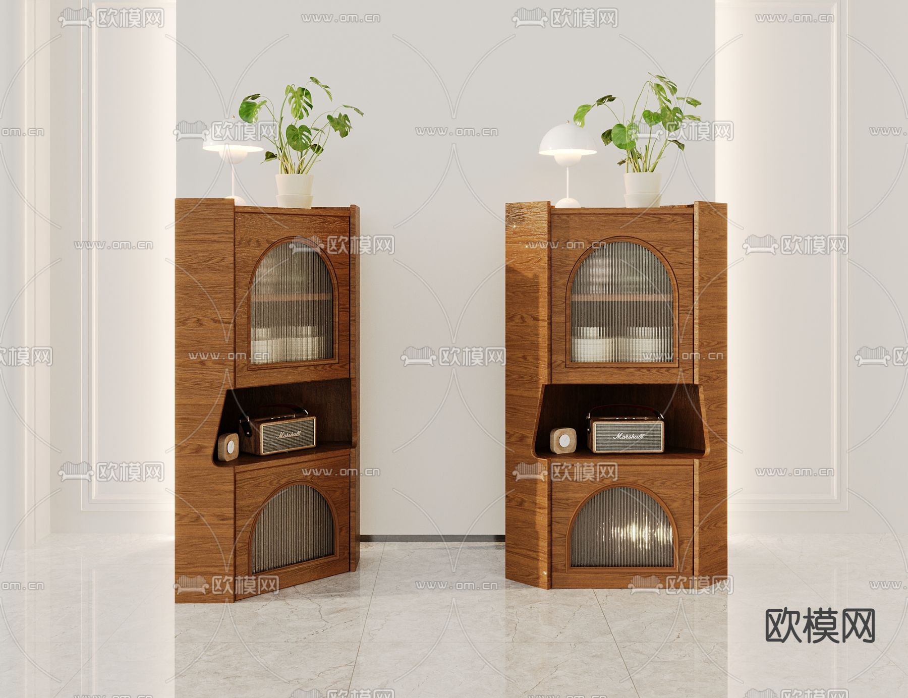 美式餐边柜3d模型下载