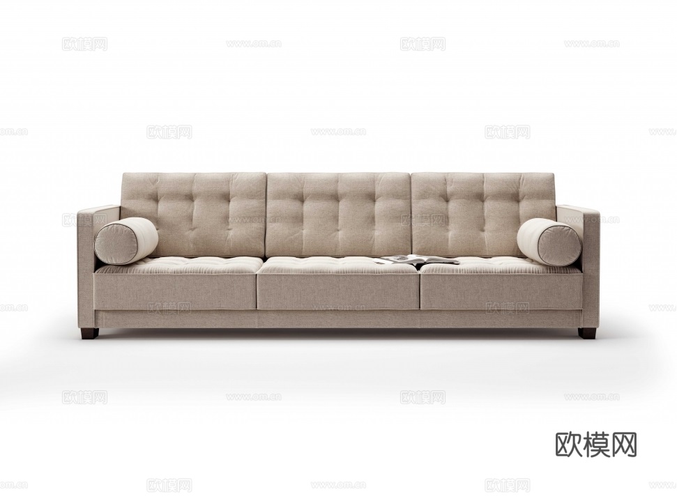 flexform 简欧三人沙发3d模型下载
