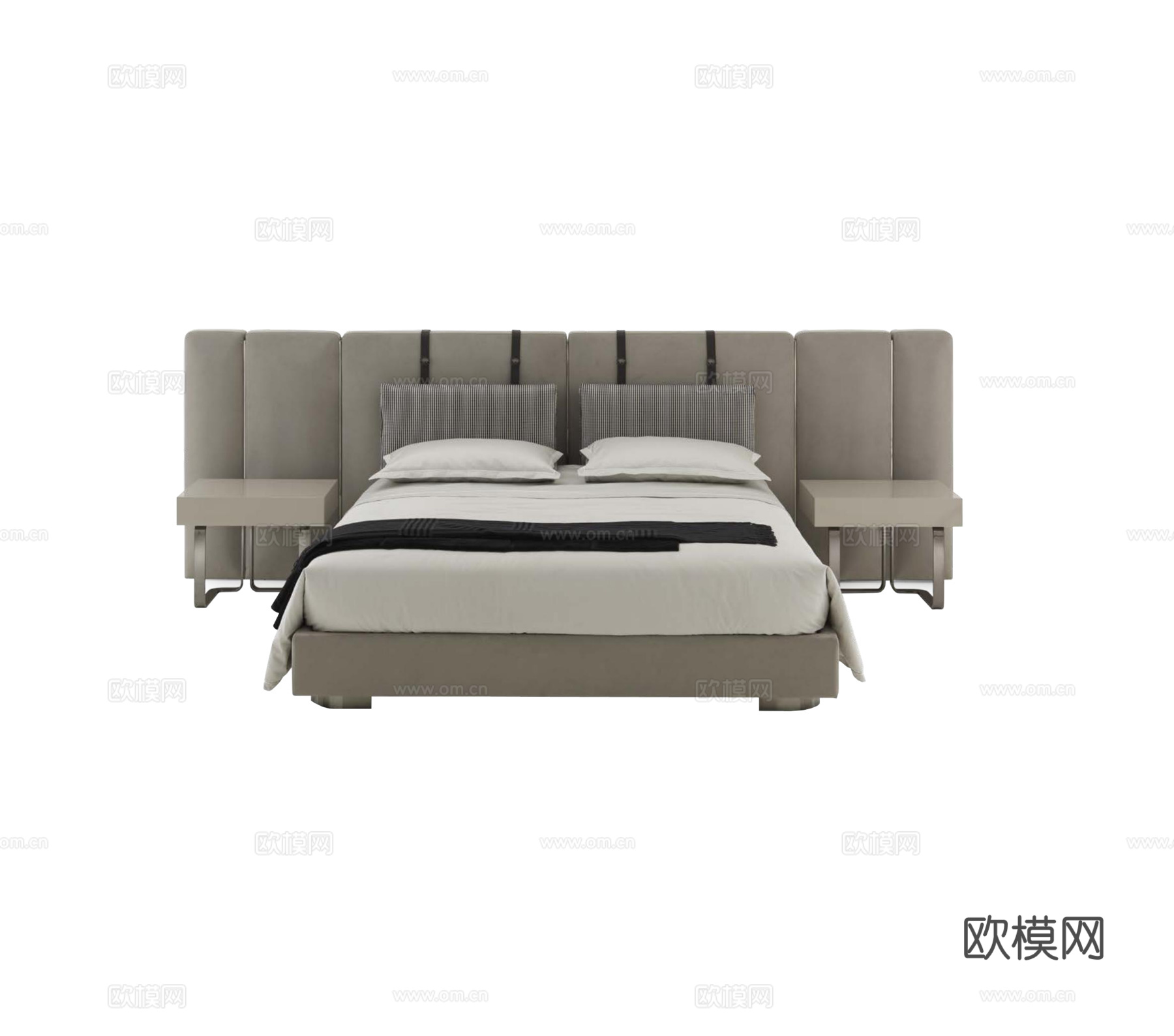 FENDI 意式双人床3d模型下载