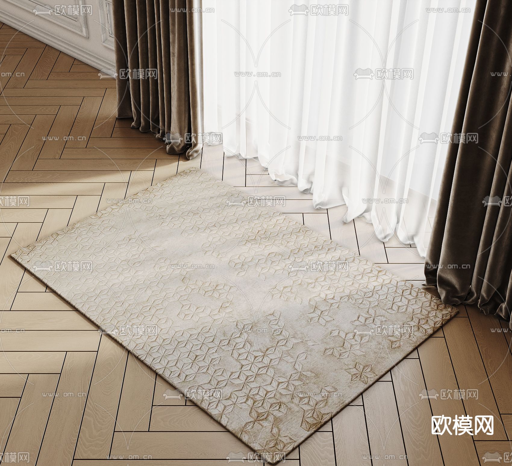 方毯 地毯3d模型下载