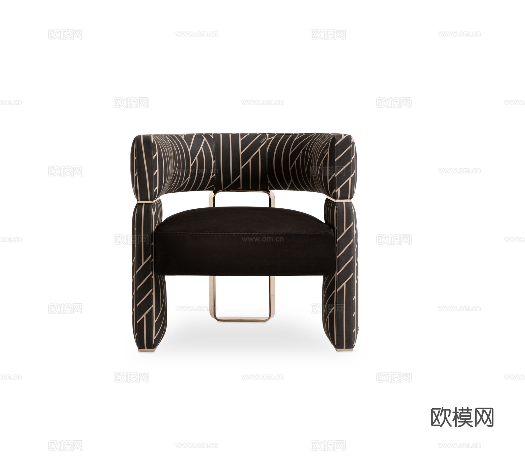 FENDI 轻奢扶手椅3d模型下载（渲染图4）