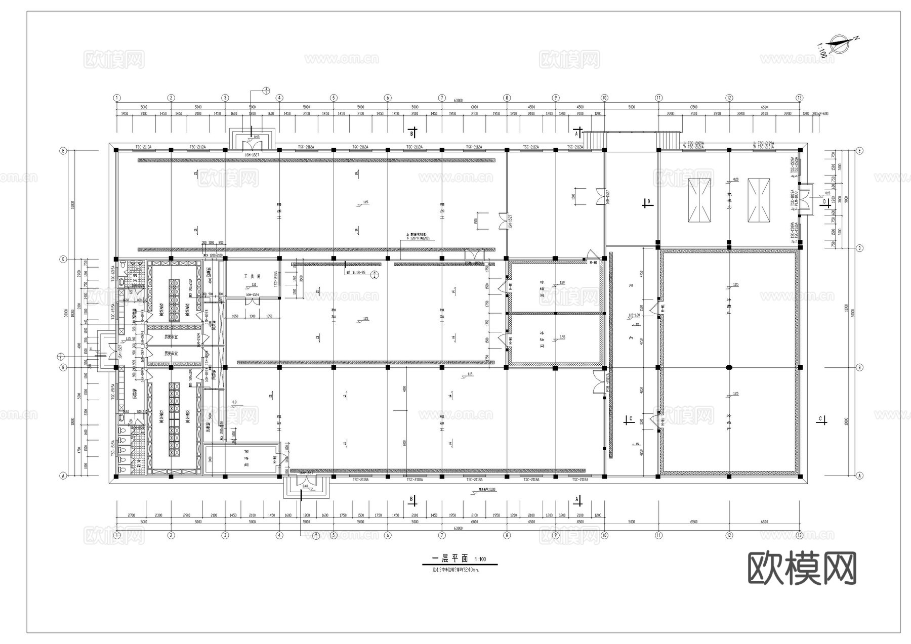 冷库建筑cad施工图