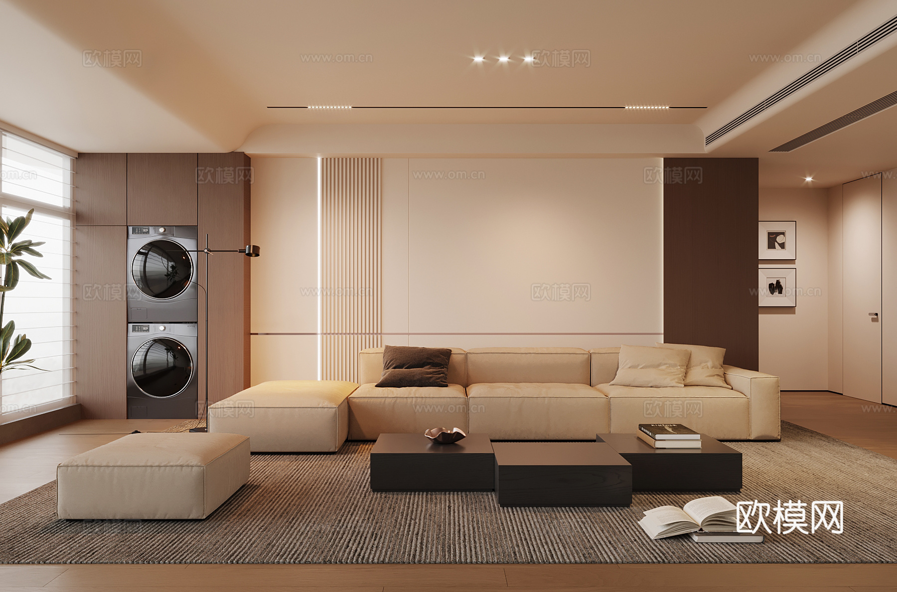 现代客厅 沙发茶几组合3d模型