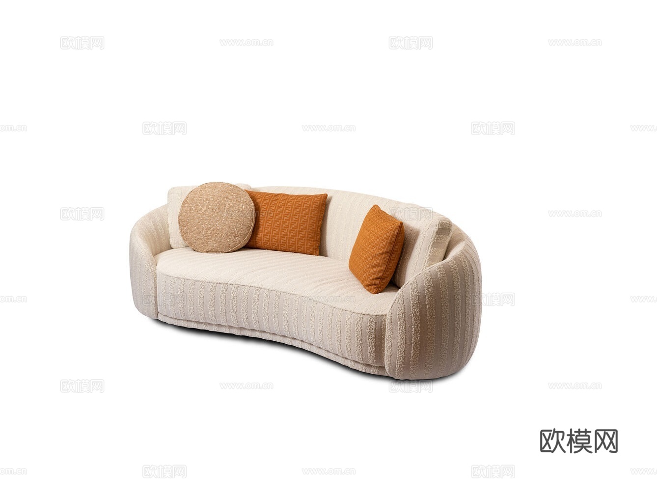FENDI 意式弧形沙发3d模型下载