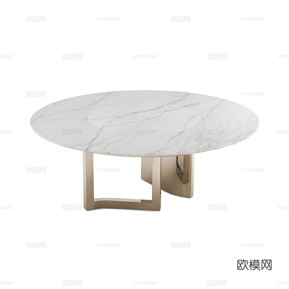 FENDI 意式圆餐桌3d模型下载（渲染图1）