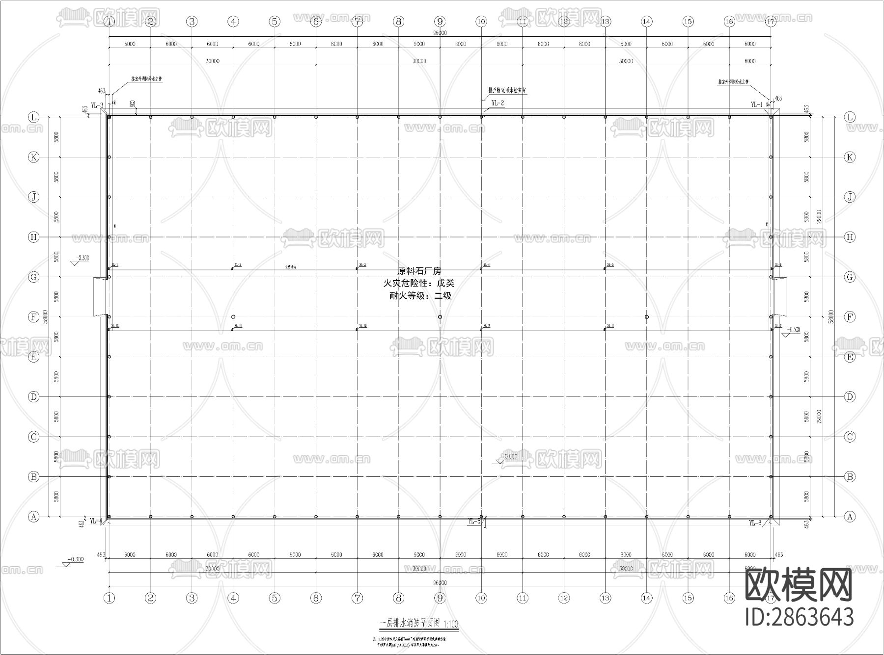 网架结构CAD施工图（建筑、结构、水电）下载（渲染图5）