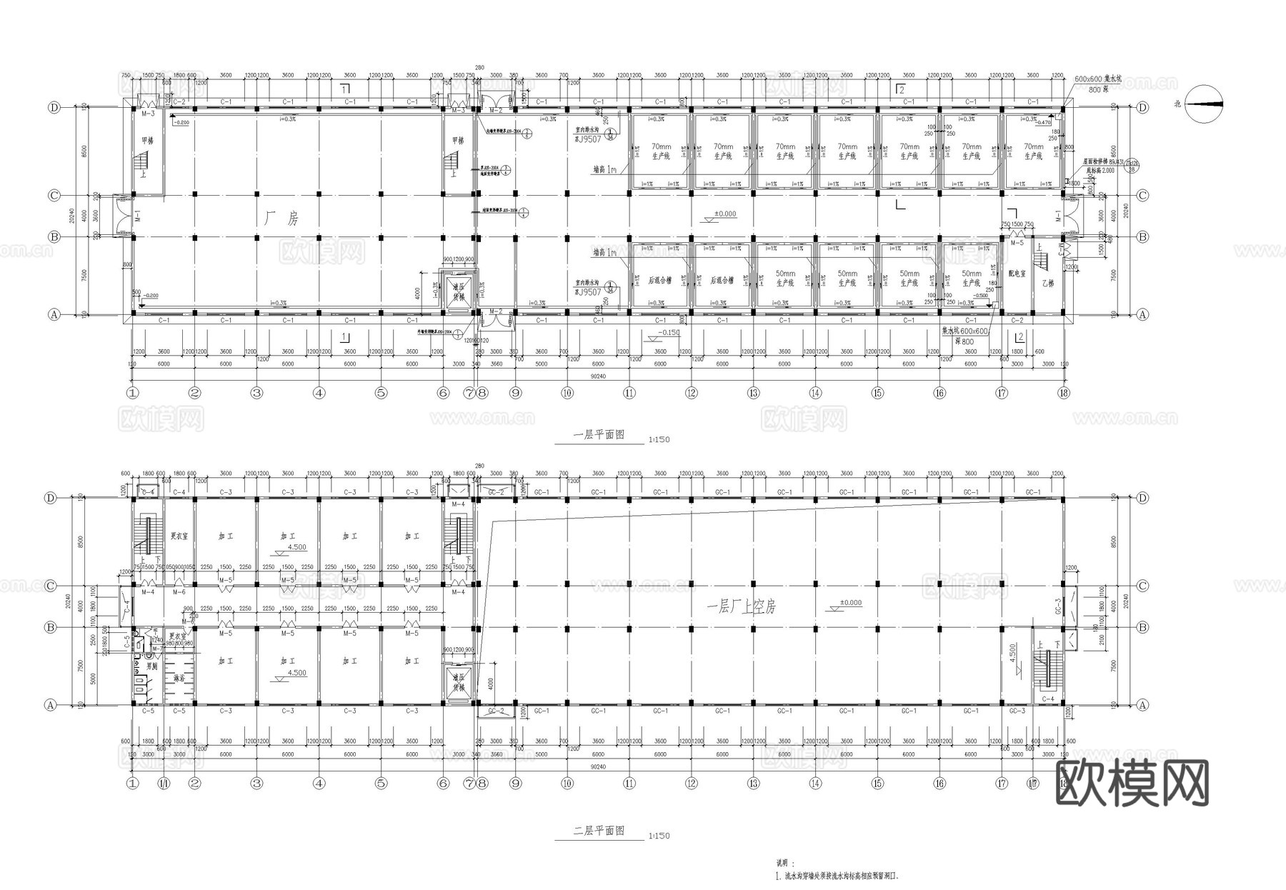 厂房车间建筑图cad施工图
