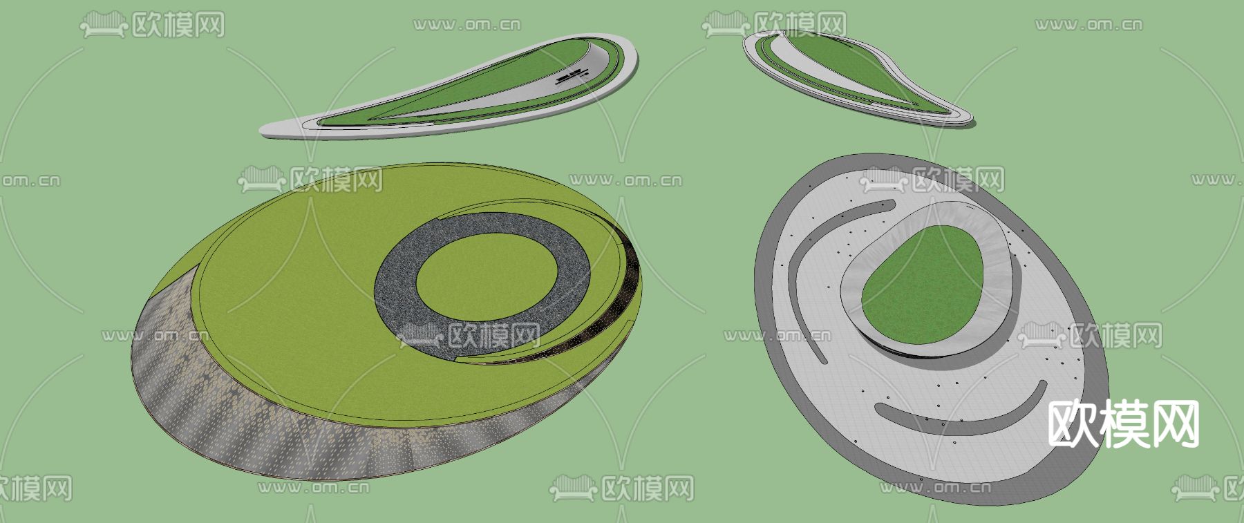 景观树池 种植池 花池座椅su模型下载（渲染图2）