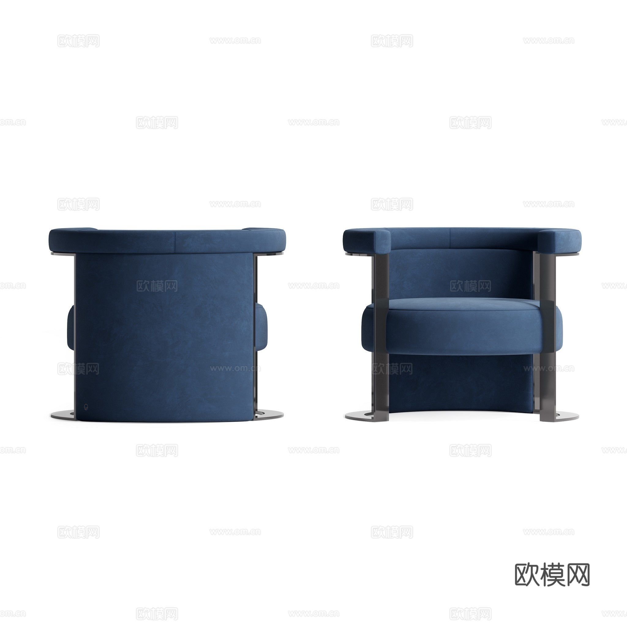 FENDI 意式扶手椅3d模型下载（渲染图1）