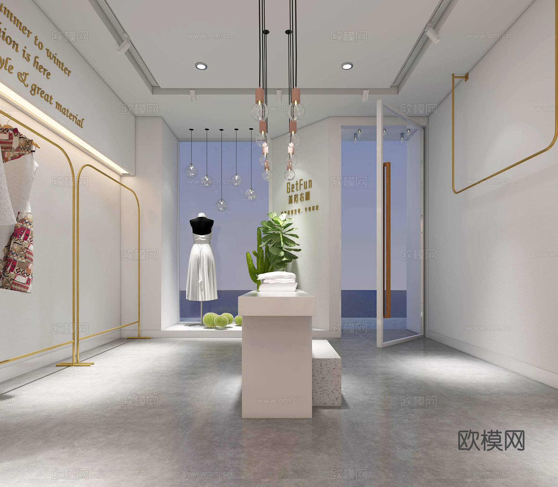 北欧风格服装店3d模型