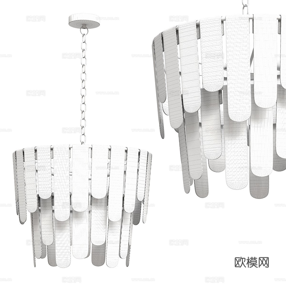 现代轻奢水晶玻璃装饰吊灯3d模型