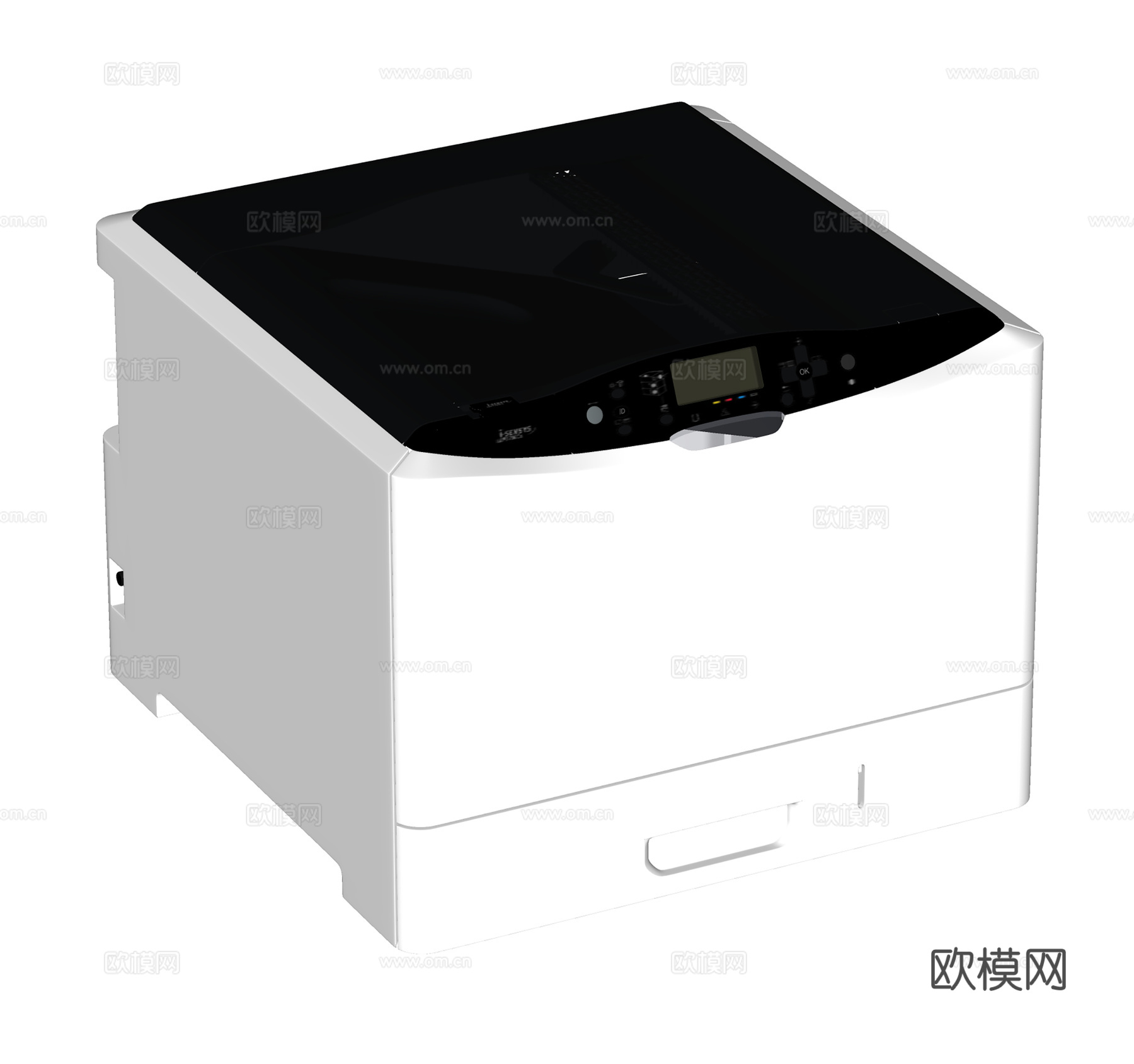 现代办公器材  办公打印机  方形黑白打印机su模型