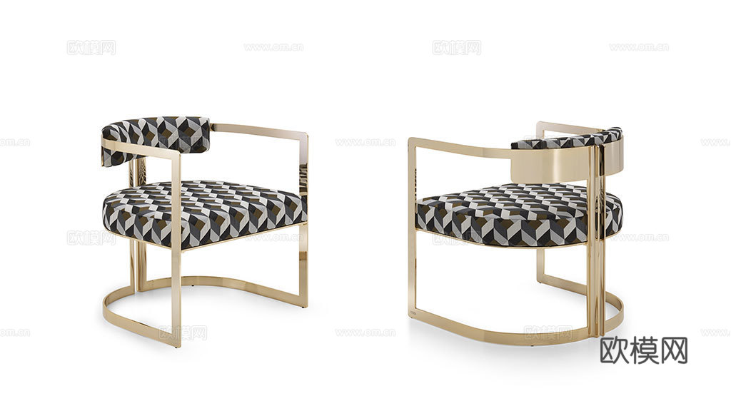 FENDI 轻奢餐椅3d模型下载（渲染图6）