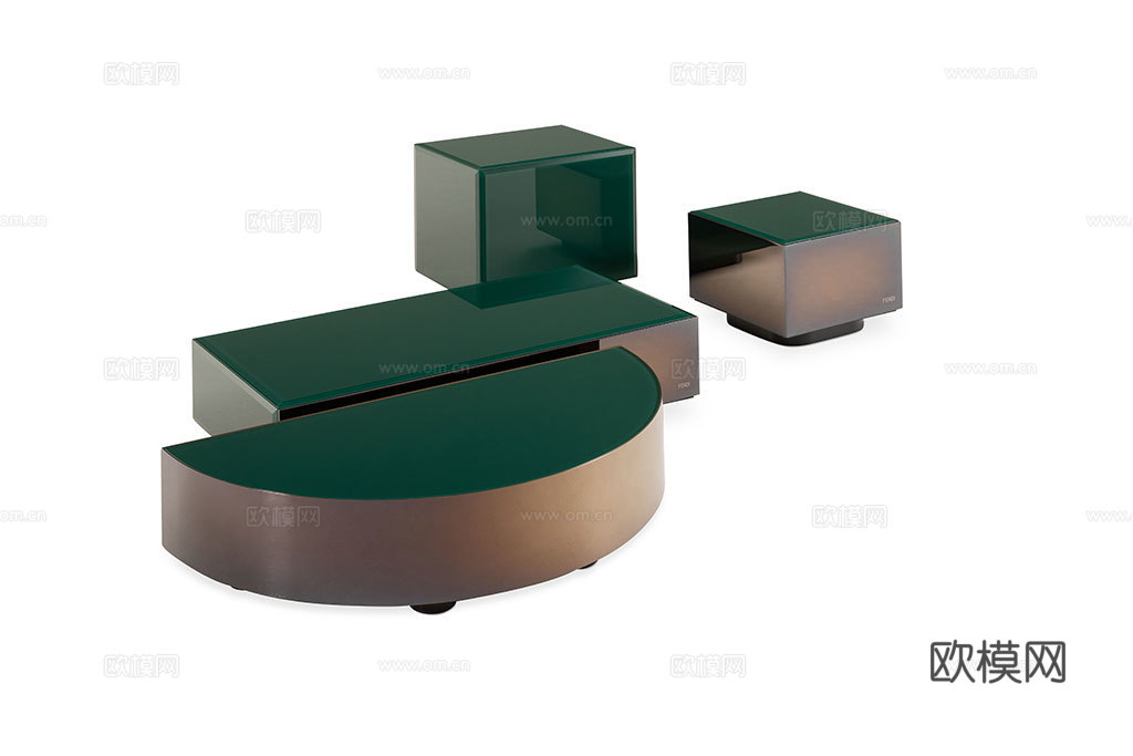 FENDI 意式组合茶几3d模型下载（渲染图2）