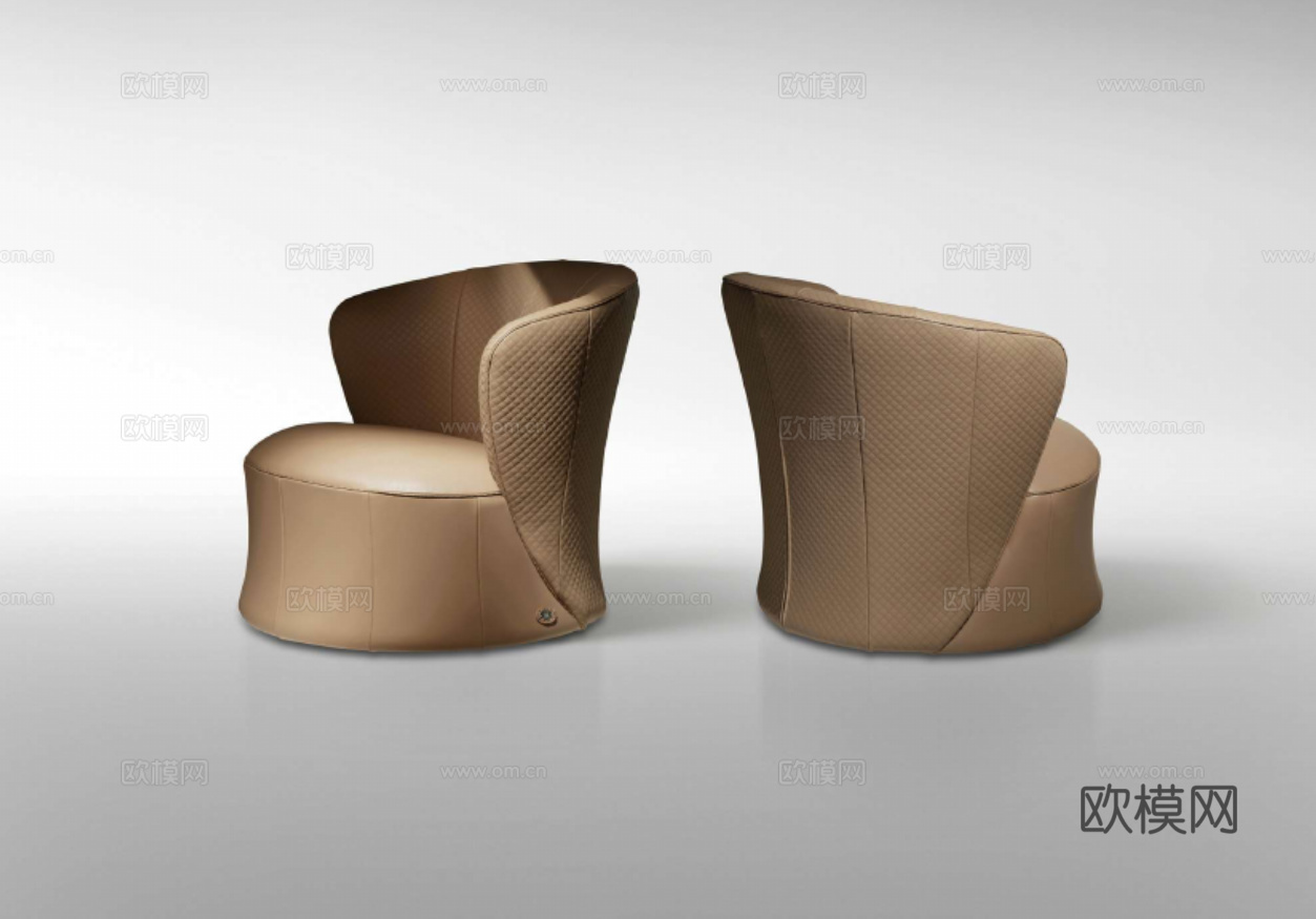 FENDI 简欧单人沙发3d模型下载（渲染图2）