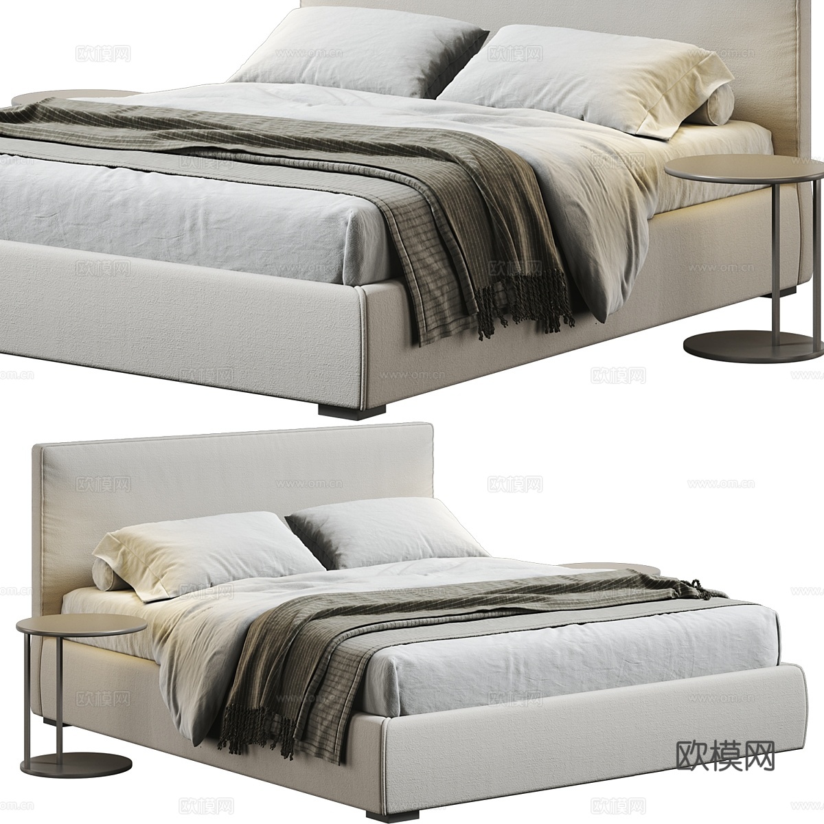 床 Meridiani Stone 013d模型