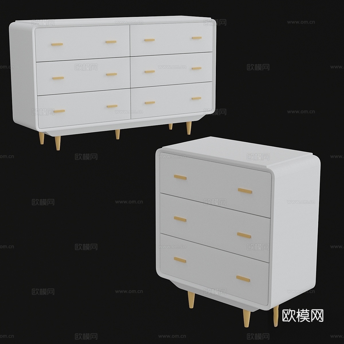 Jimi 白色抽屉柜 LA REDOUTE INTERIEU3d模型