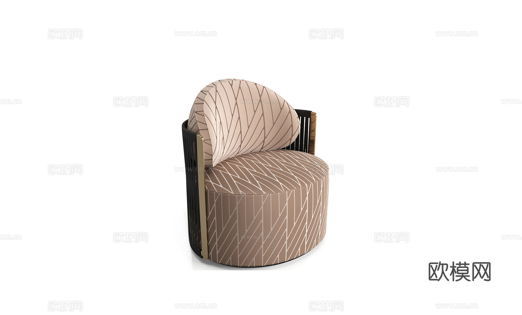 FENDI 意式沙发凳3d模型下载（渲染图1）