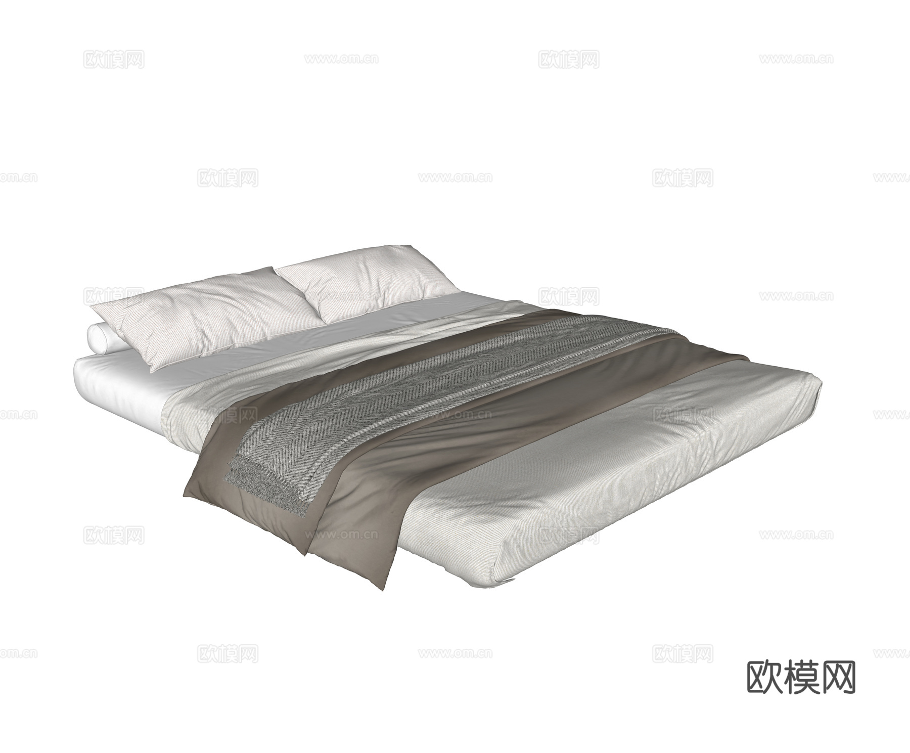 现代极简榻榻米床 现代极简床垫 榻榻米床 厚床垫su模型su模型