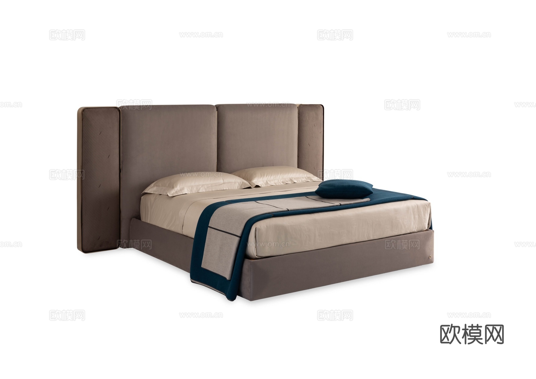 FENDI 意式双人床3d模型下载（渲染图2）