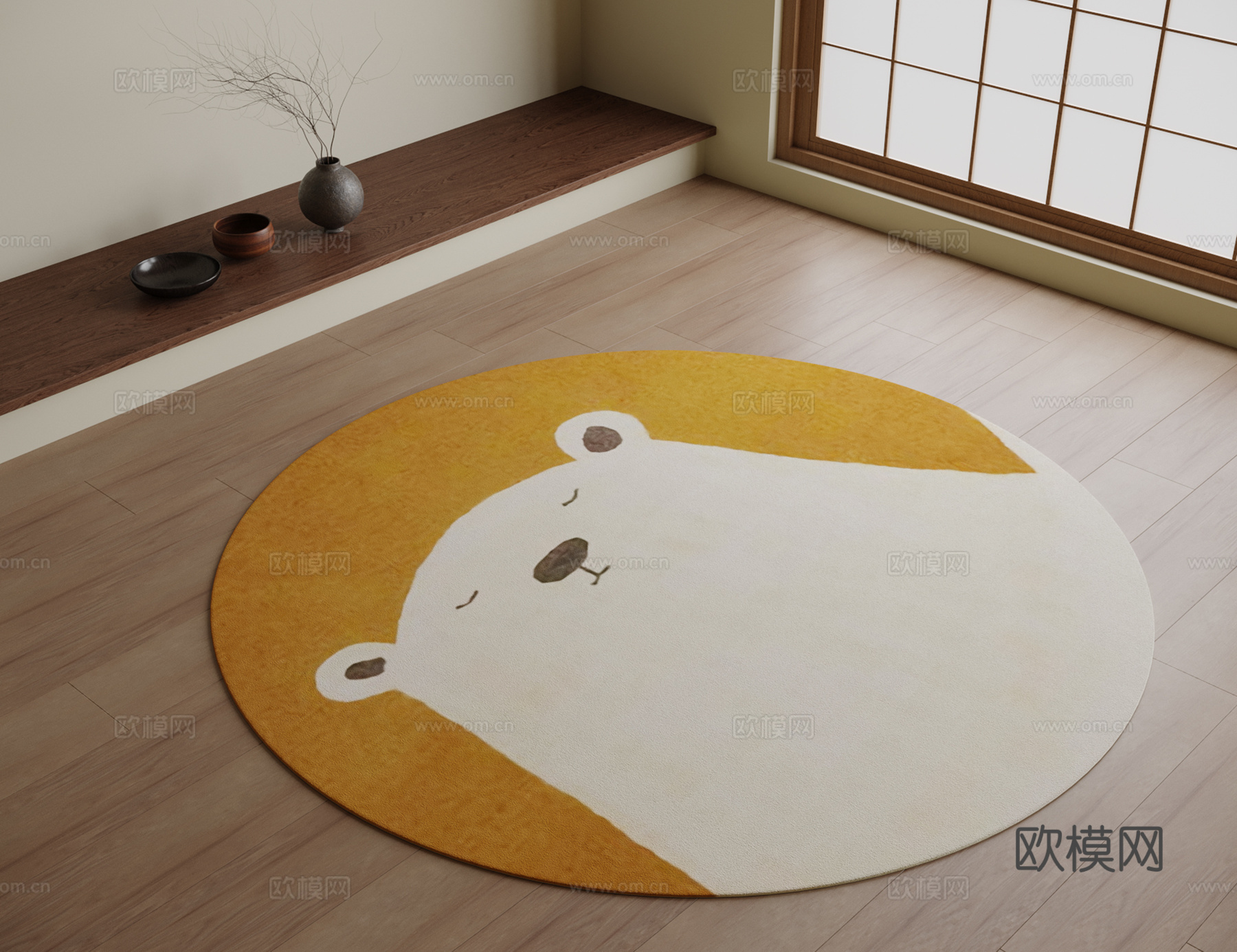 现代儿童地毯 圆形地毯3d模型