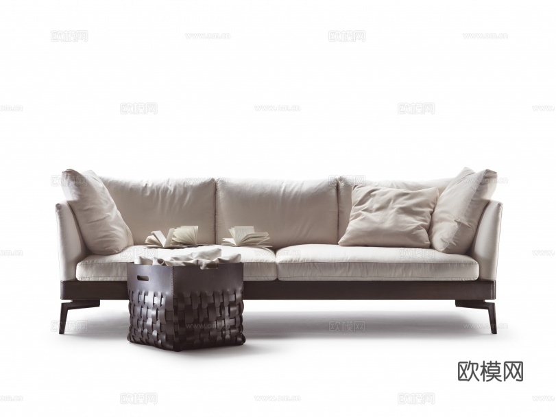 flexform 意式三人沙发3d模型下载