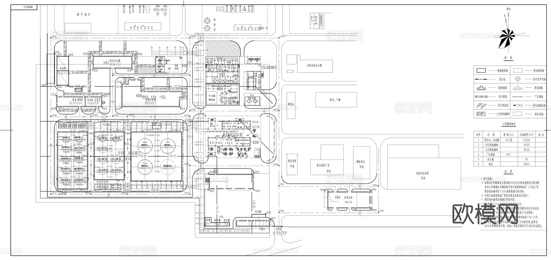 炼油厂平面布置cad施工图