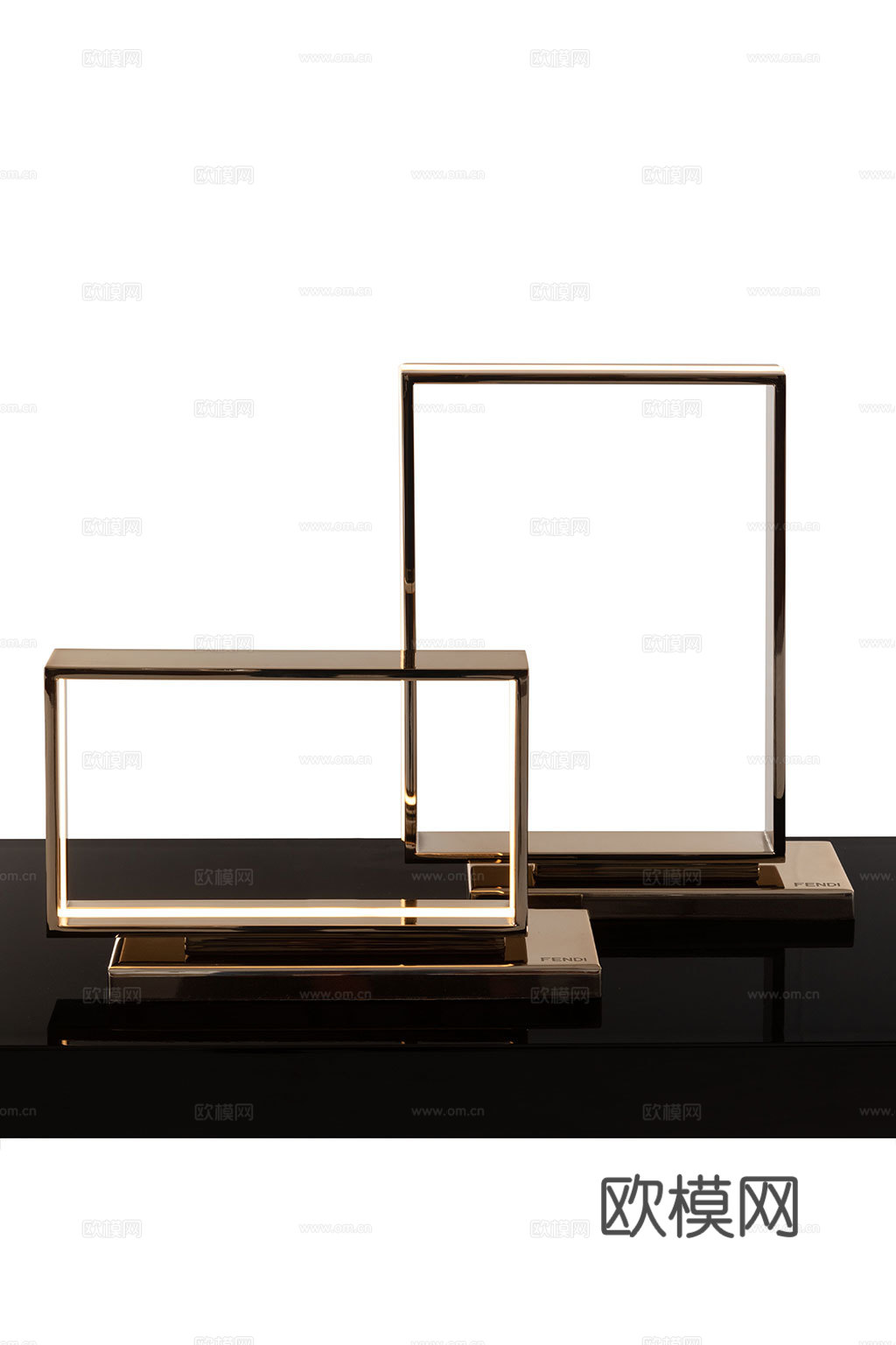 FENDI 意式方框台灯3d模型下载（渲染图4）