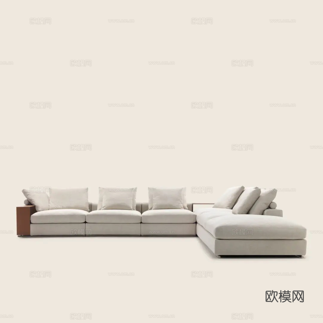 flexform 意式转角沙发3d模型下载（渲染图4）
